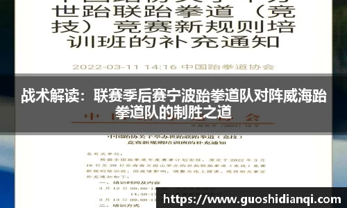 战术解读：联赛季后赛宁波跆拳道队对阵威海跆拳道队的制胜之道
